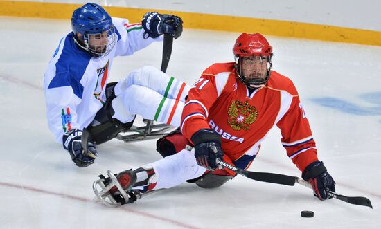 2014 Winter Paralympics. Ice sledge hockey. Russia vs. Italy