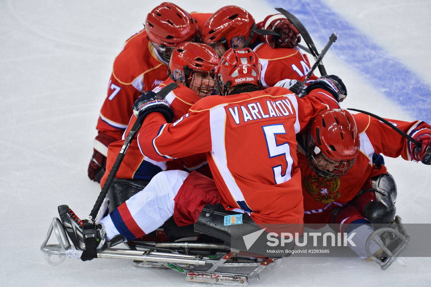 2014 Winter Paralympics. Ice sledge hockey. Russia vs. Italy