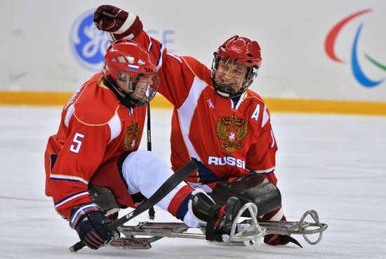 2014 Winter Paralympics. Ice sledge hockey. Russia vs. Italy