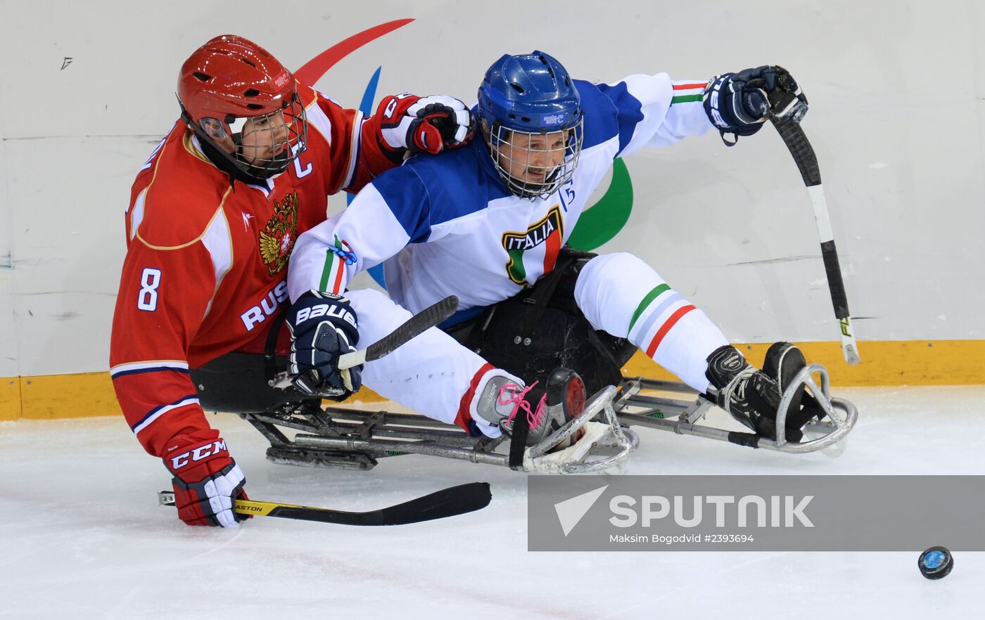 2014 Winter Paralympics. Ice sledge hockey. Russia vs. Italy