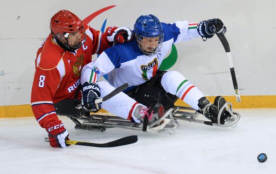 2014 Winter Paralympics. Ice sledge hockey. Russia vs. Italy