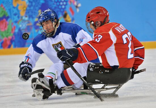 2014 Winter Paralympics. Ice sledge hockey. Russia vs. Italy