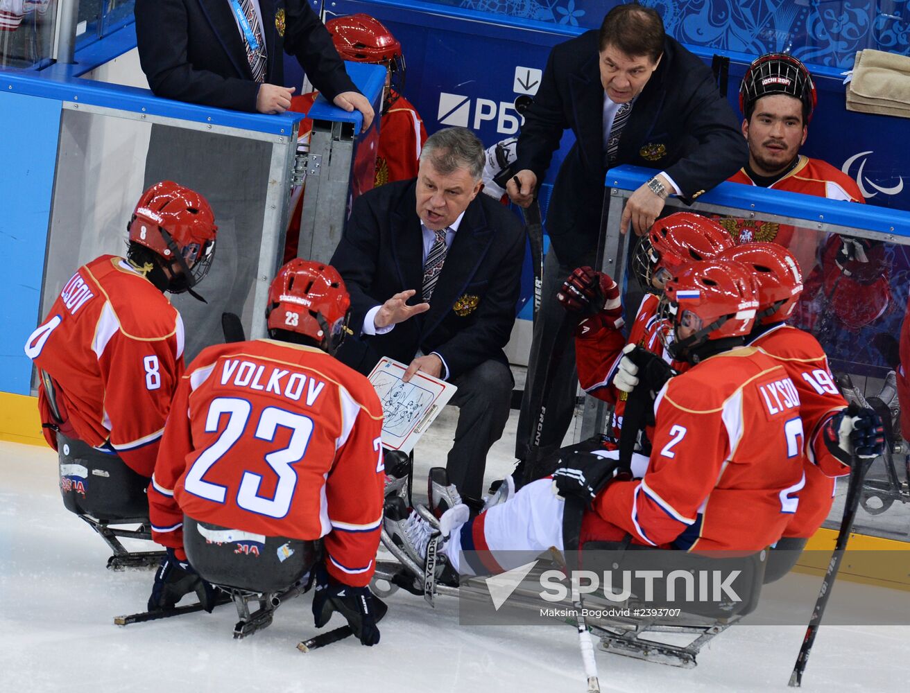 2014 Winter Paralympics. Ice sledge hockey. Russia vs. Italy