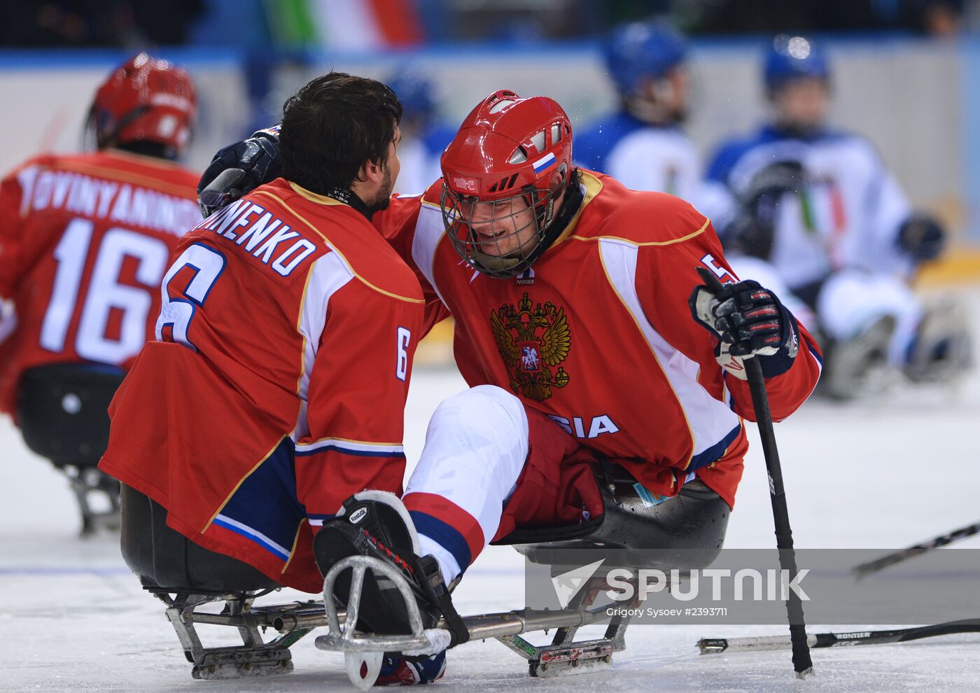 2014 Winter Paralympics. Ice sledge hockey. Russia vs. Italy