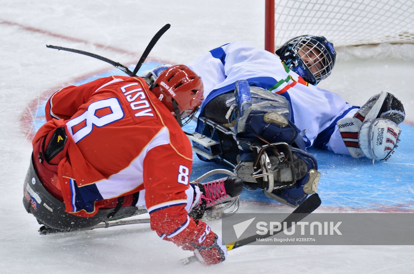 2014 Winter Paralympics. Ice sledge hockey. Russia vs. Italy