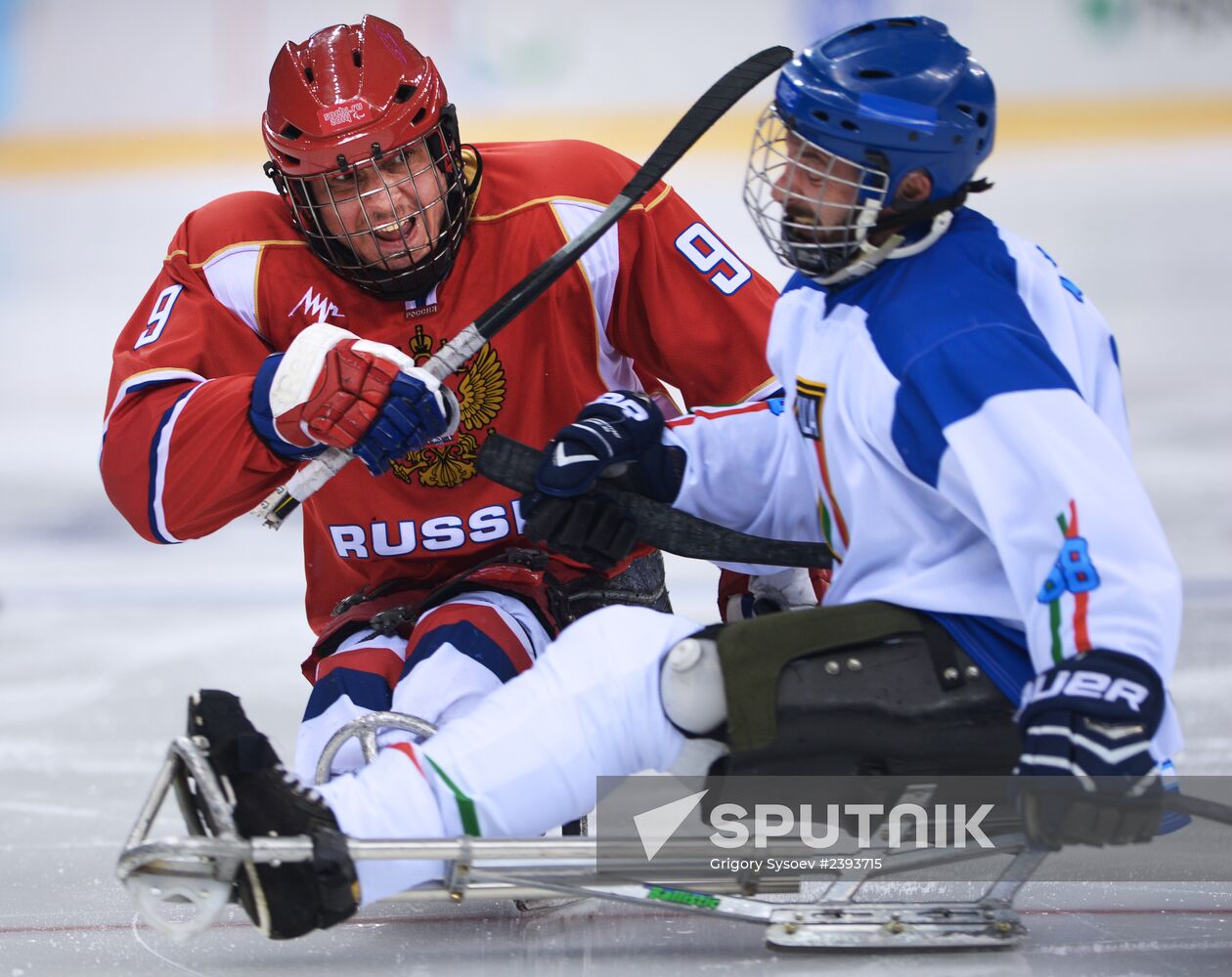 2014 Winter Paralympics. Ice sledge hockey. Russia vs. Italy