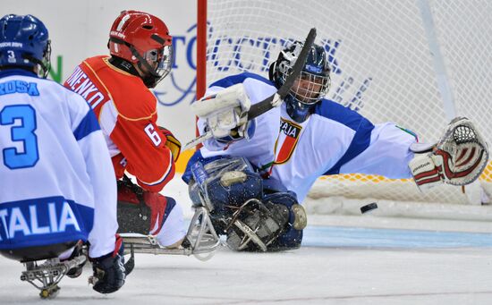 2014 Winter Paralympics. Ice sledge hockey. Russia vs. Italy