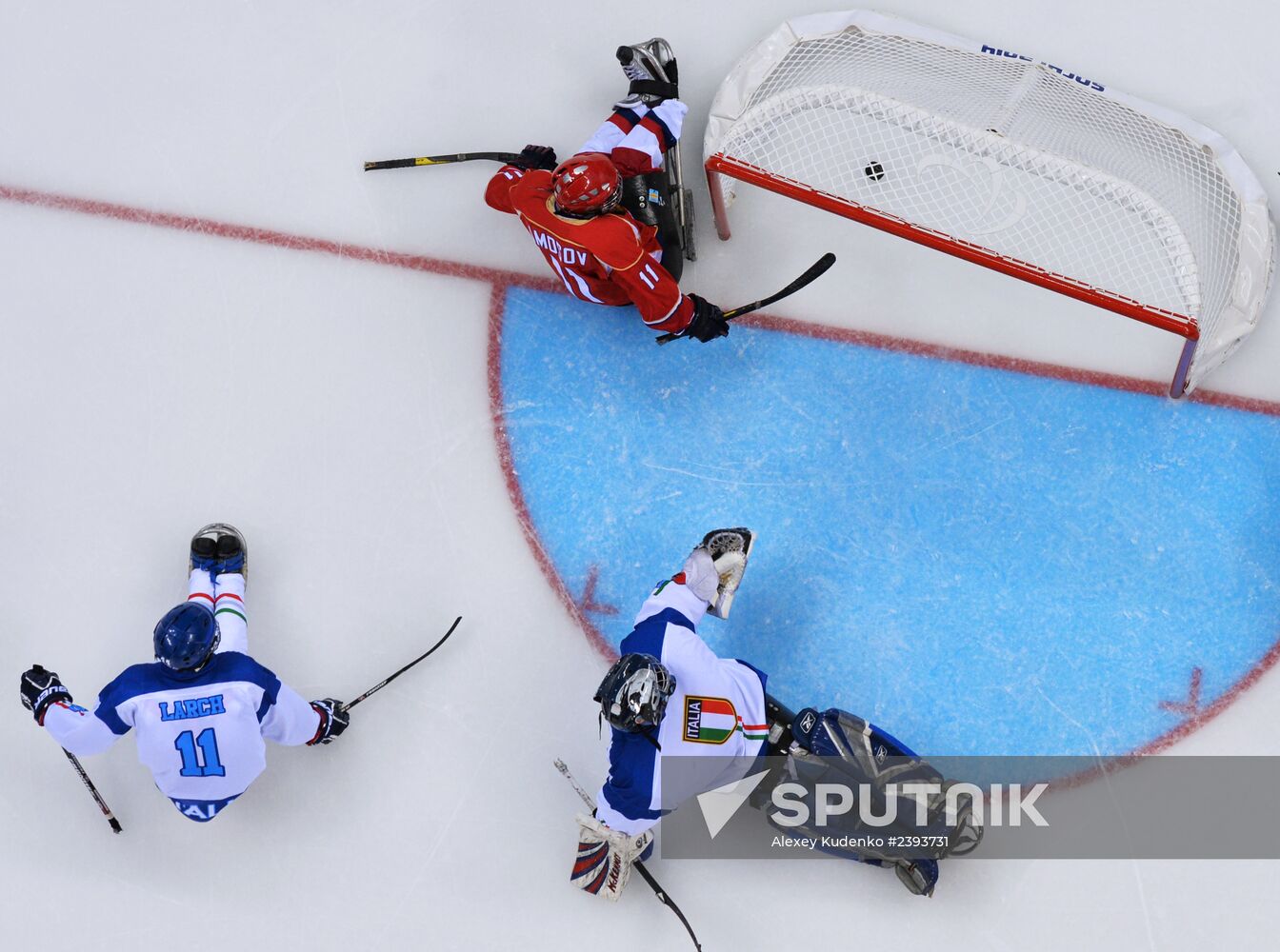 2014 Winter Paralympics. Ice sledge hockey. Russia vs. Italy