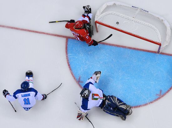 2014 Winter Paralympics. Ice sledge hockey. Russia vs. Italy