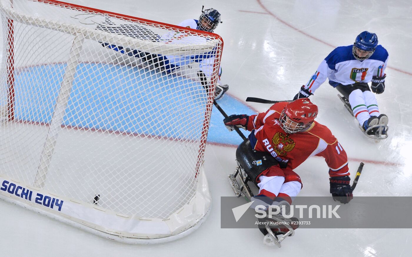 2014 Winter Paralympics. Ice sledge hockey. Russia vs. Italy