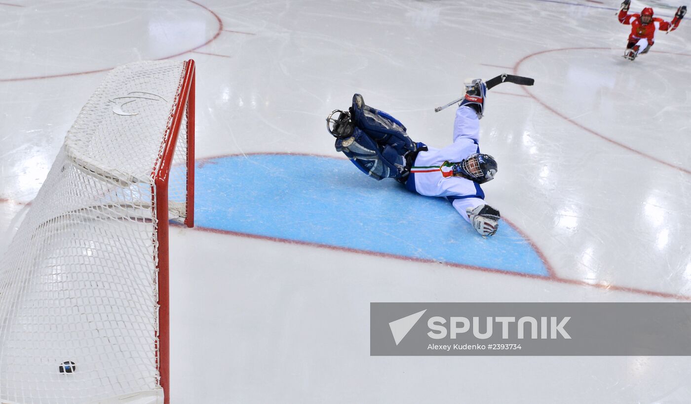 2014 Winter Paralympics. Ice sledge hockey. Russia vs. Italy