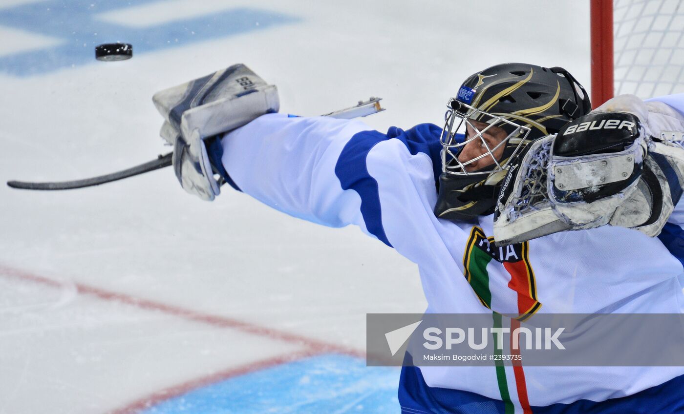 2014 Winter Paralympics. Ice sledge hockey. Russia vs. Italy