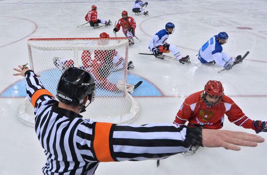 2014 Winter Paralympics. Ice sledge hockey. Russia vs. Italy