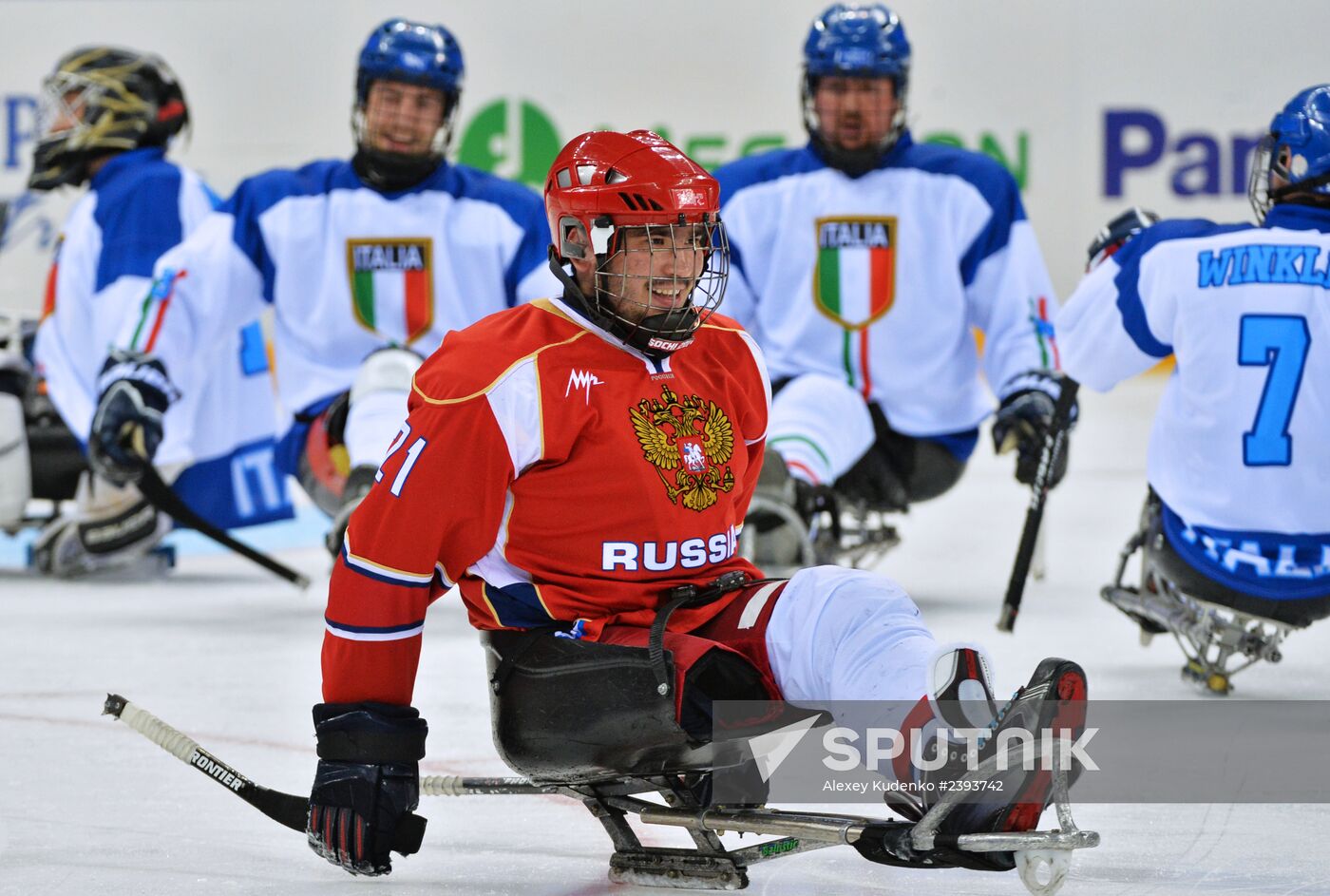 2014 Winter Paralympics. Ice sledge hockey. Russia vs. Italy