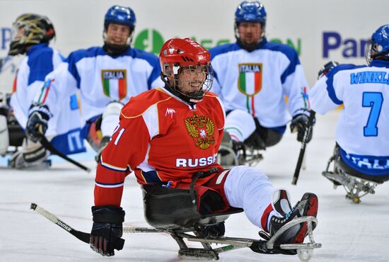 2014 Winter Paralympics. Ice sledge hockey. Russia vs. Italy