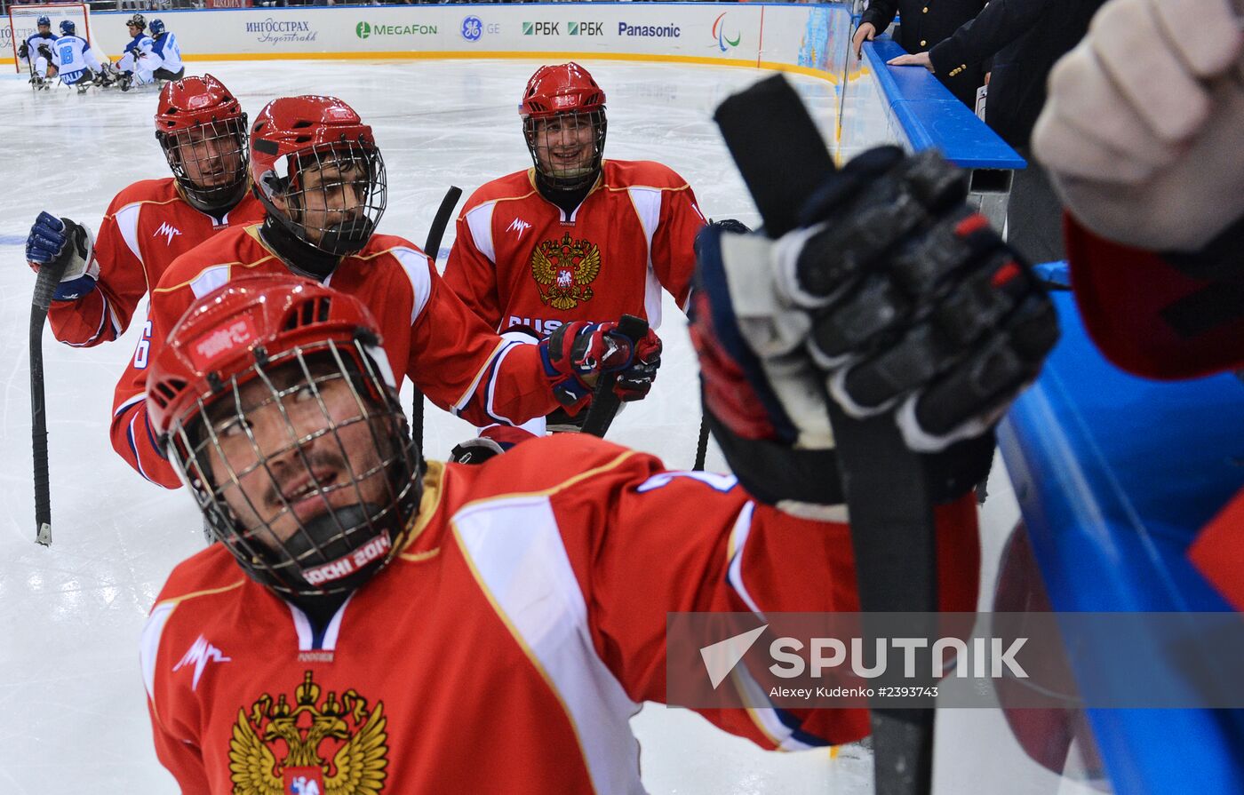 2014 Winter Paralympics. Ice sledge hockey. Russia vs. Italy