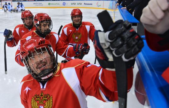 2014 Winter Paralympics. Ice sledge hockey. Russia vs. Italy