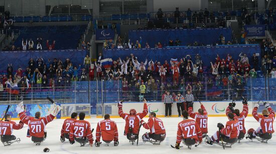 2014 Winter Paralympics. Ice sledge hockey. Russia vs. Italy