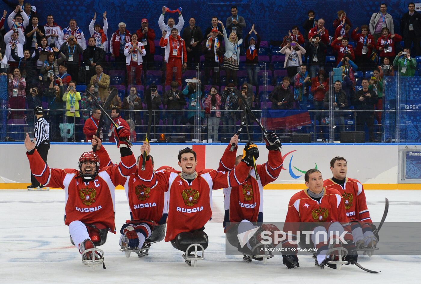 2014 Winter Paralympics. Ice sledge hockey. Russia vs. Italy