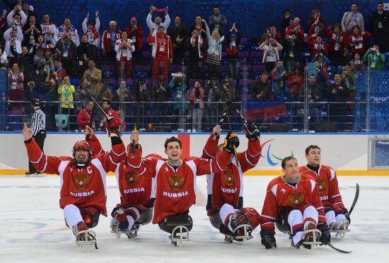 2014 Winter Paralympics. Ice sledge hockey. Russia vs. Italy