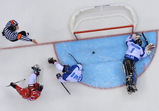 2014 Winter Paralympics. Ice sledge hockey. Russia vs. Italy
