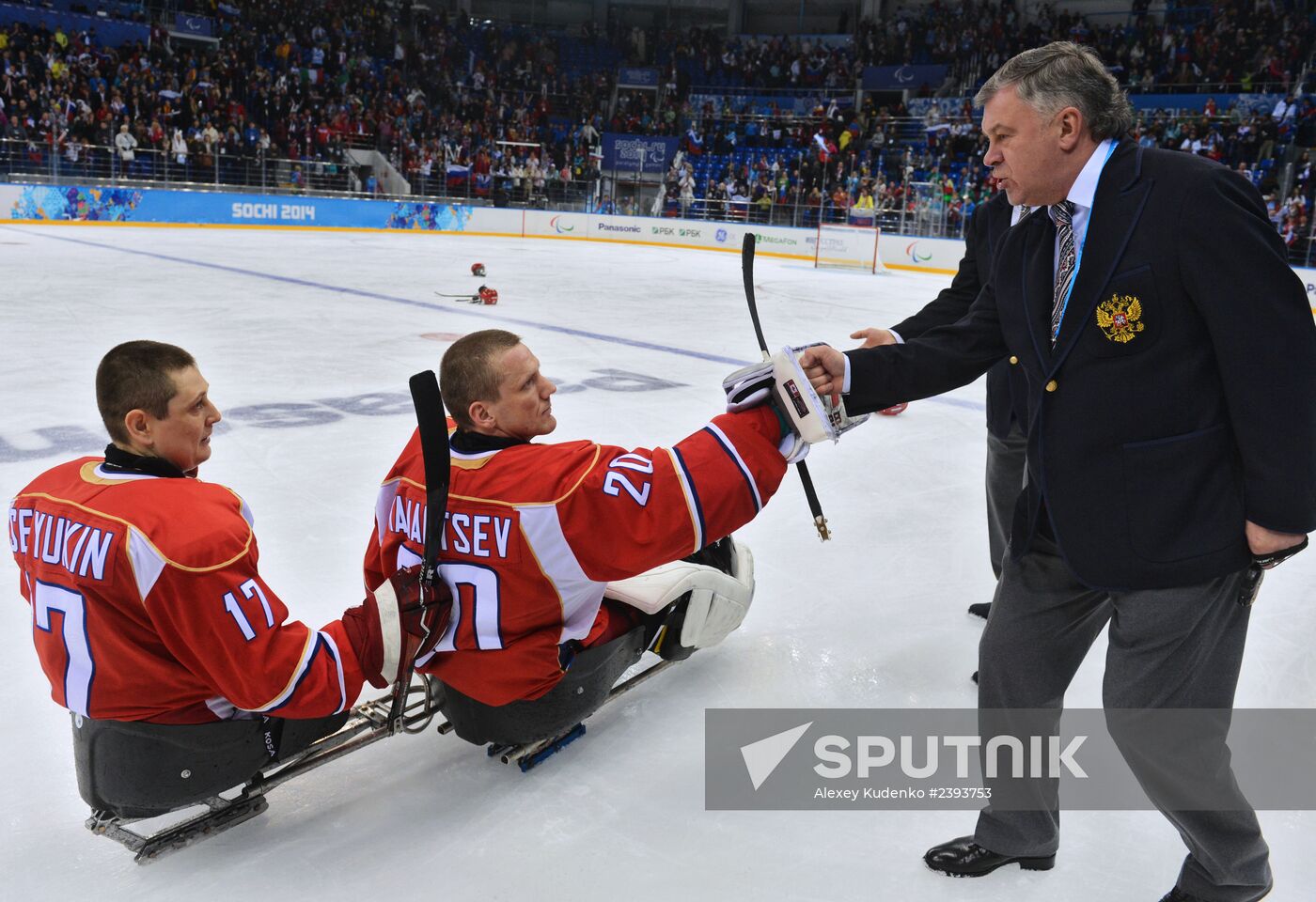 2014 Winter Paralympics. Ice sledge hockey. Russia vs. Italy