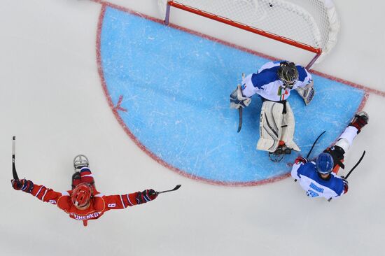 2014 Winter Paralympics. Ice sledge hockey. Russia vs. Italy