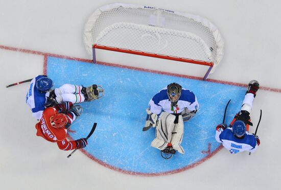 2014 Winter Paralympics. Ice sledge hockey. Russia vs. Italy