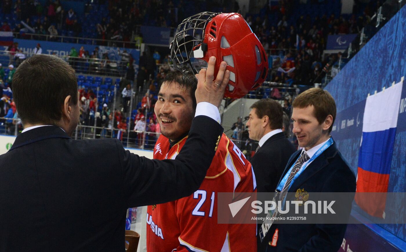 2014 Winter Paralympics. Ice sledge hockey. Russia vs. Italy