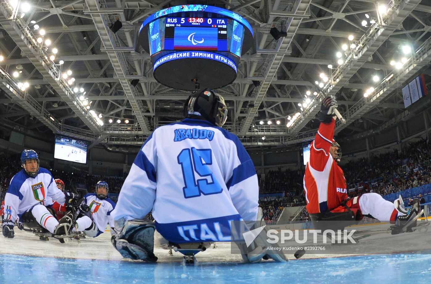2014 Winter Paralympics. Ice sledge hockey. Russia vs. Italy