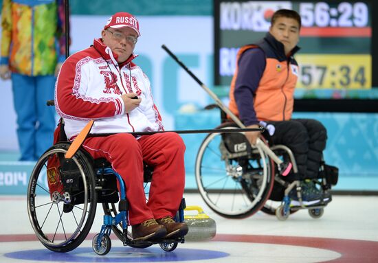 2014 Winter Paralympics. Wheelchair curling. Day Three