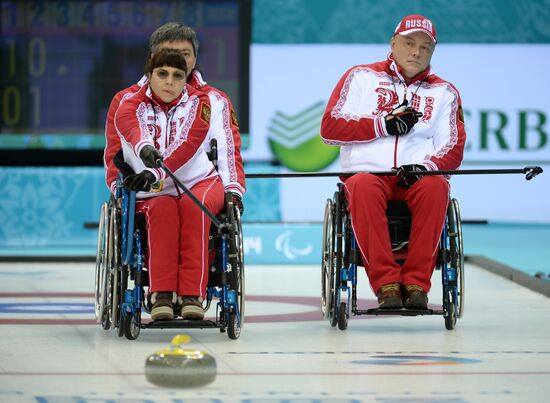 2014 Winter Paralympics. Wheelchair curling. Day Three