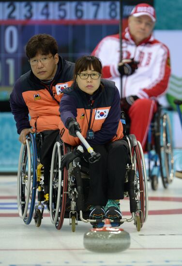 2014 Winter Paralympics. Wheelchair curling. Day Three
