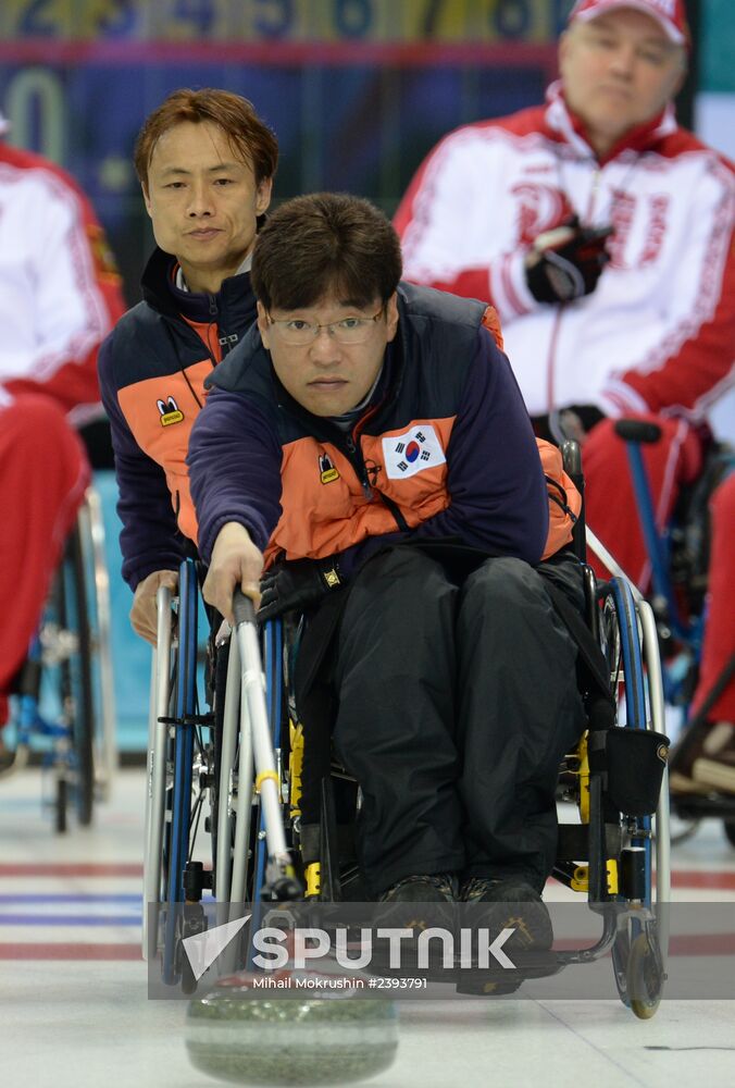 2014 Winter Paralympics. Wheelchair curling. Day Three