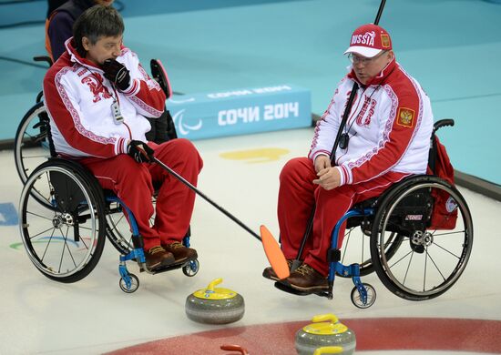 2014 Winter Paralympics. Wheelchair curling. Day Three