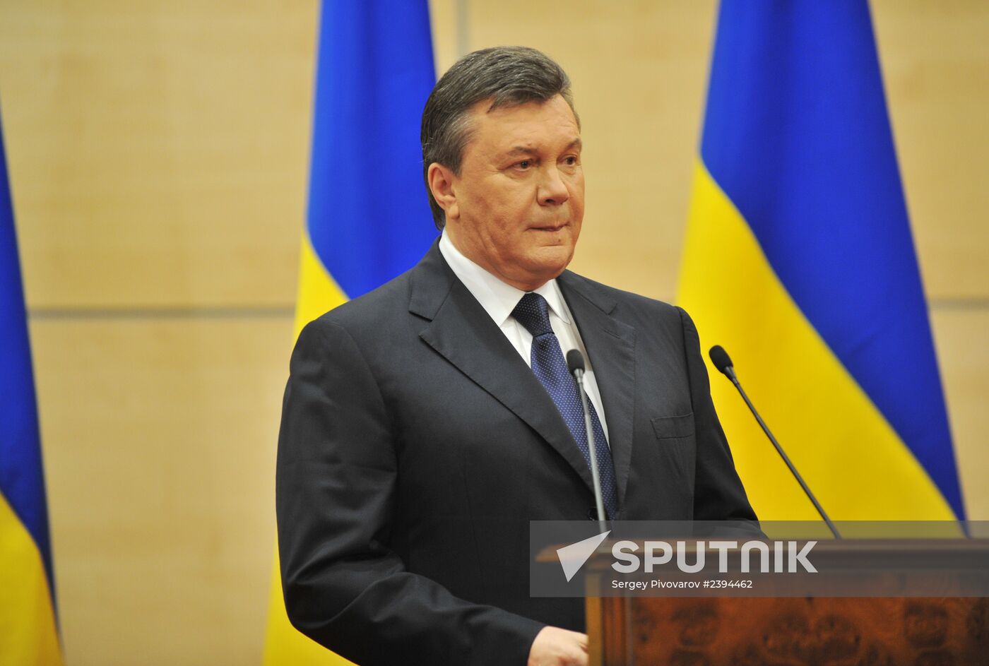 Viktor Yanukovich gives news conference