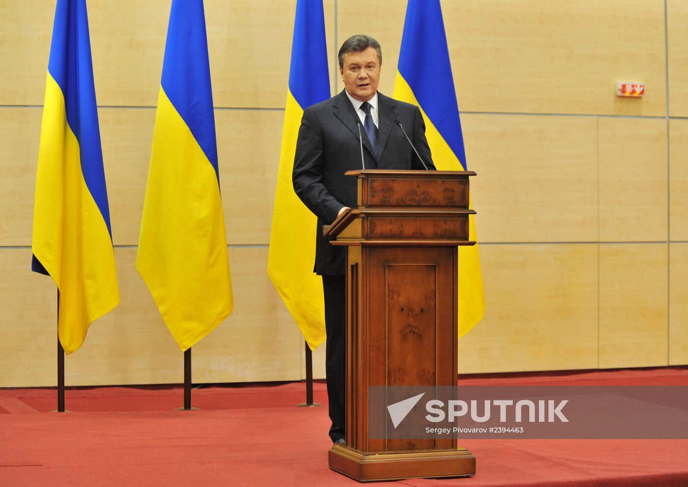 Viktor Yanukovich gives news conference