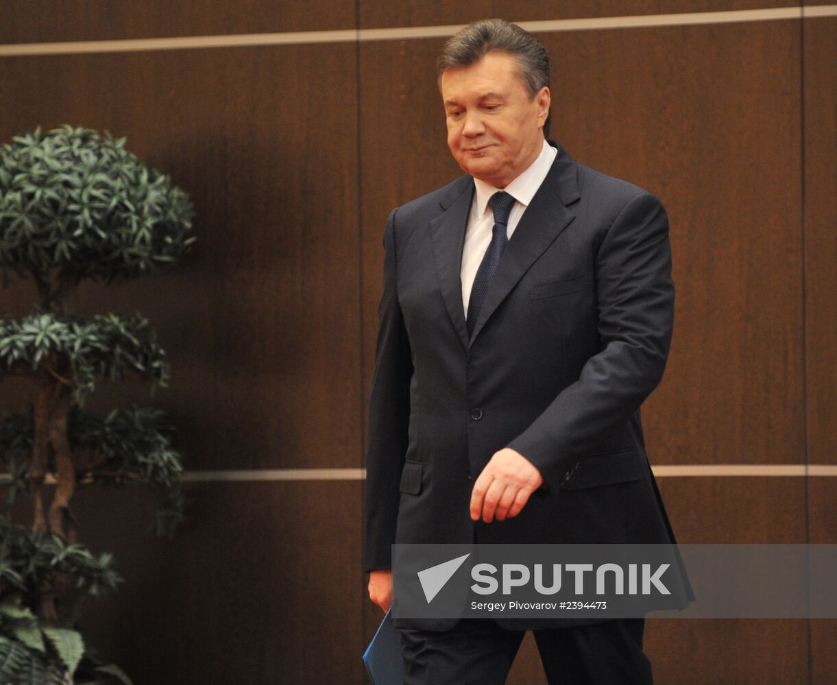 Viktor Yanukovich gives news conference