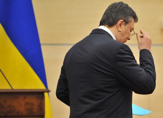 Viktor Yanukovich gives news conference