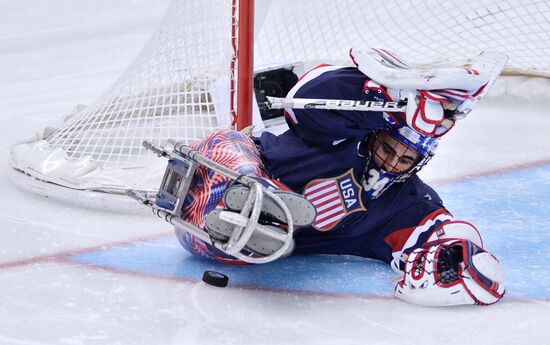 2014 Paralympics. Ice sledge hockey. USA vs. Russia