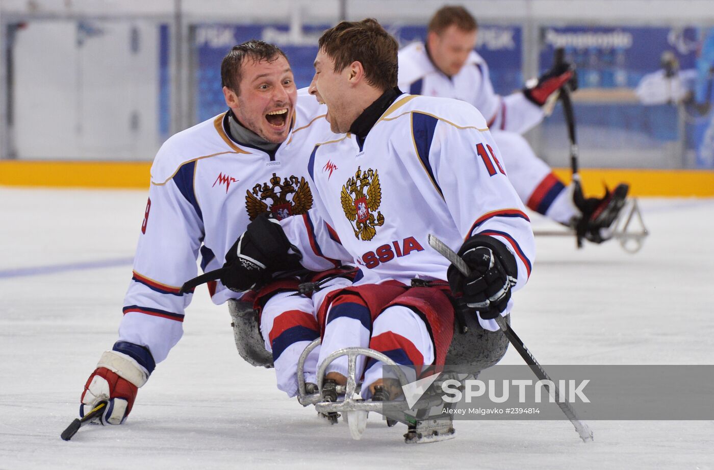 2014 Winter Paralympics. Ice sledge hockey. USA vs. Russia