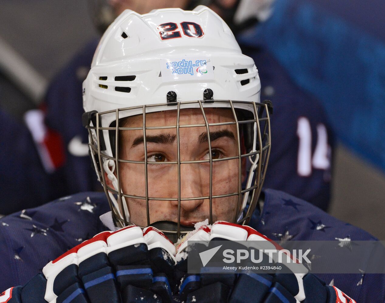 2014 Winter Paralympics. Ice sledge hockey. USA vs. Russia