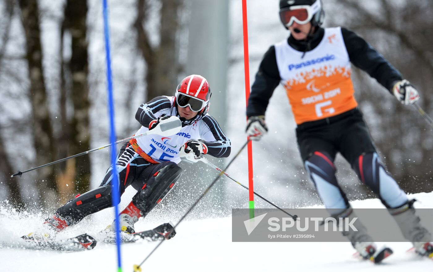 2014 Winter Paralympics. Alpine skiing. Men. Slalom