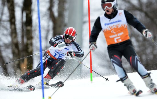 2014 Winter Paralympics. Alpine skiing. Men. Slalom