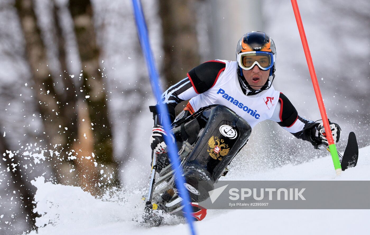 2014 Winter Paralympics. Alpine skiing. Men. Slalom