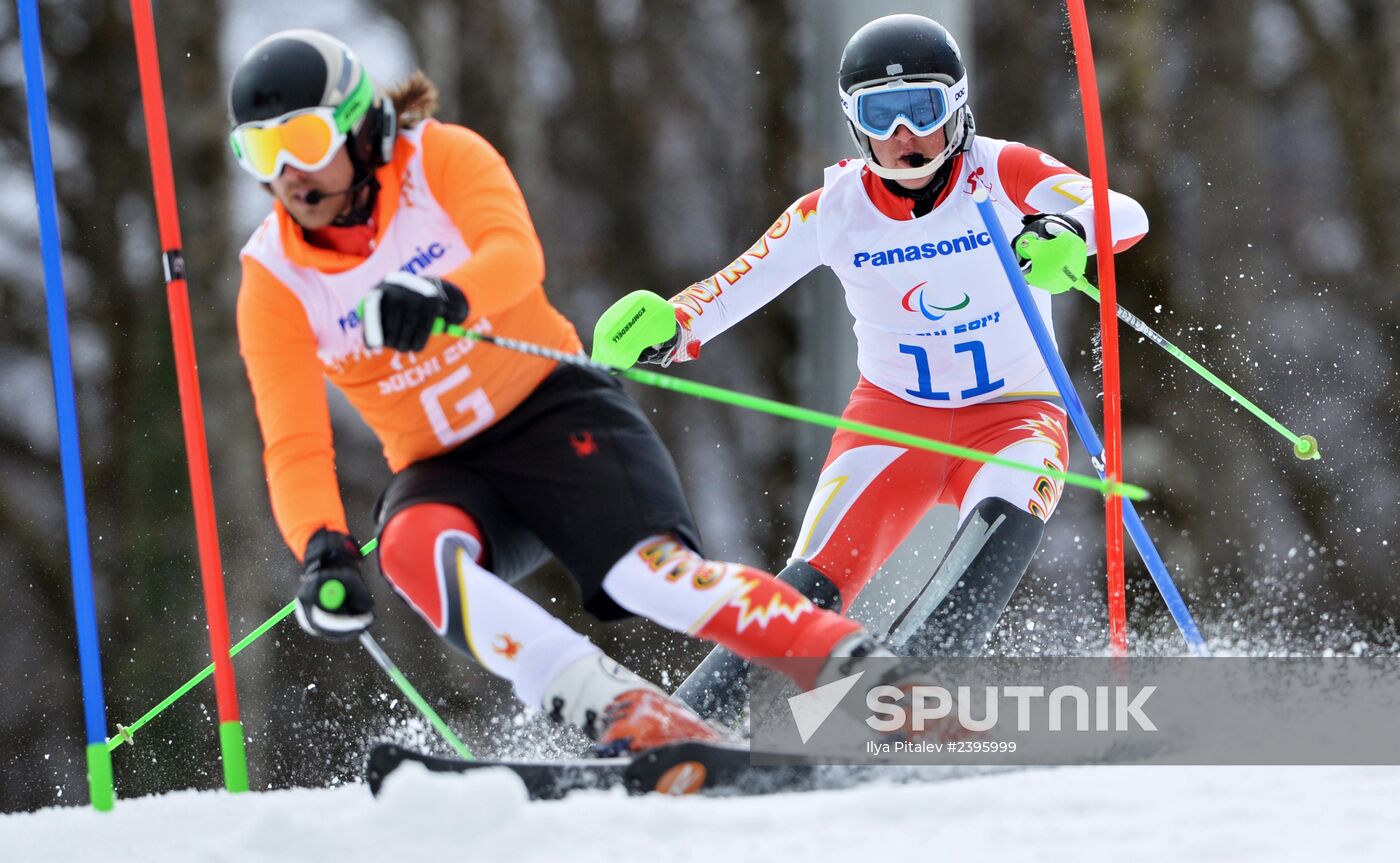 2014 Winter Paralympics. Alpine skiing. Men. Slalom