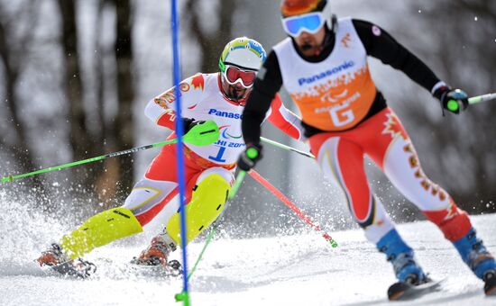 2014 Winter Paralympics. Alpine skiing. Men. Slalom