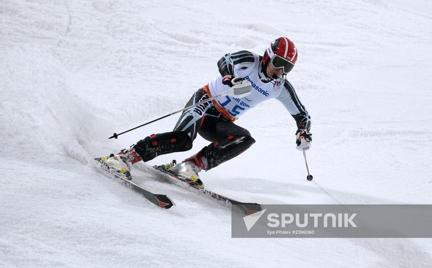 2014 Paralympics. Alpine skiing. Men. Slalom