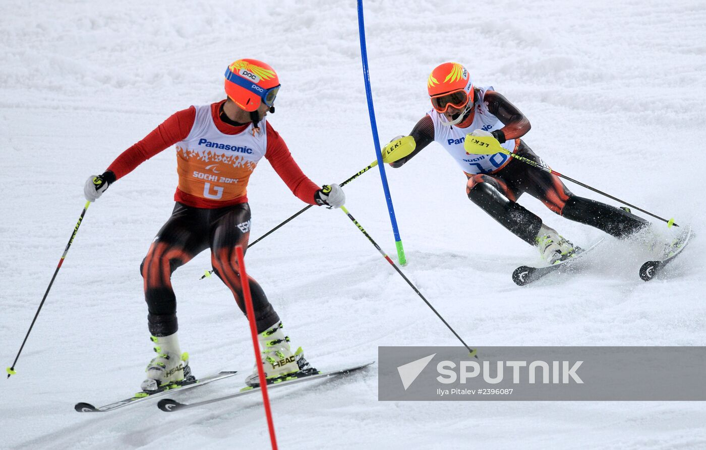 2014 Paralympics. Alpine skiing. Men. Slalom