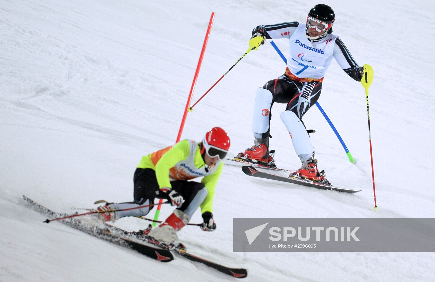 2014 Paralympics. Alpine skiing. Men. Slalom